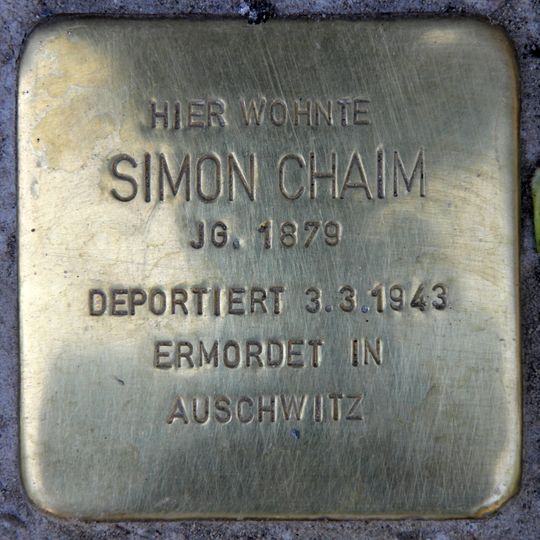 Stolperstein dedicated to Simon Chaim