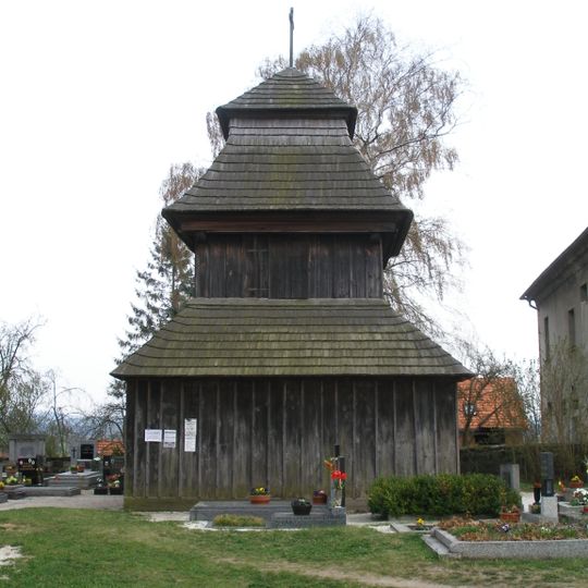 Wooden bell tower in Všeborsko