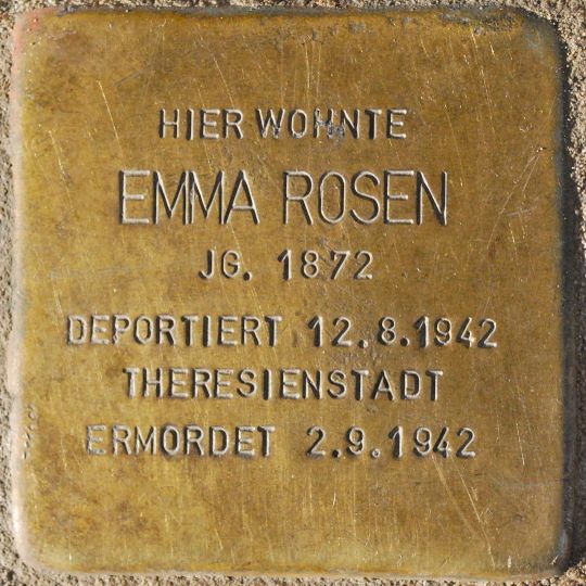 Stolperstein dedicated to Emma Rosen