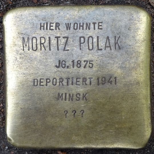 Stolperstein dedicated to Moritz Polak