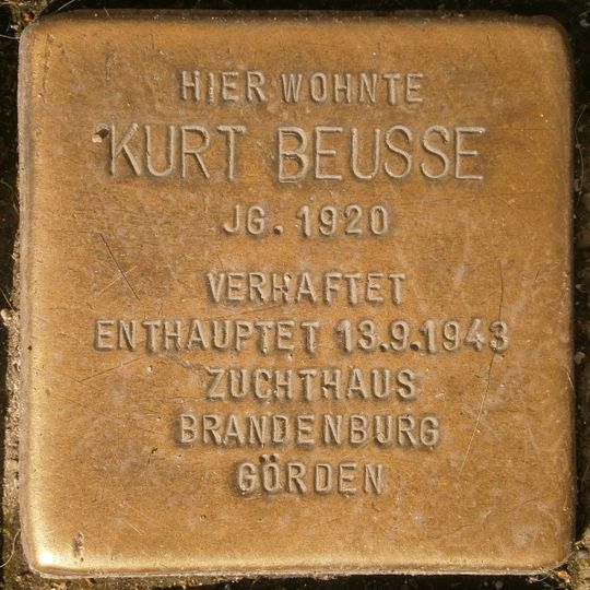 Stolperstein en memoria de Kurt Beusse