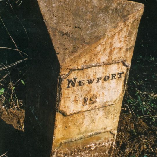 Milepost, Stratford Road; 200m W of gated road to Foscott, opp. NW edge of reservoir