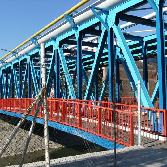 Bridge over the Dřevnice in Baťa factory in Zlín