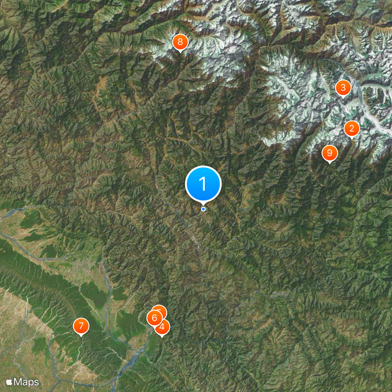 Division de Garhwal Carte