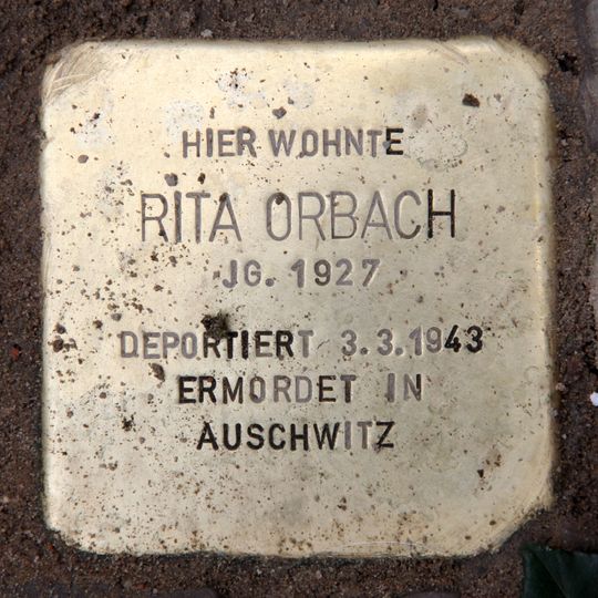Stolperstein dedicated to Rita Orbach
