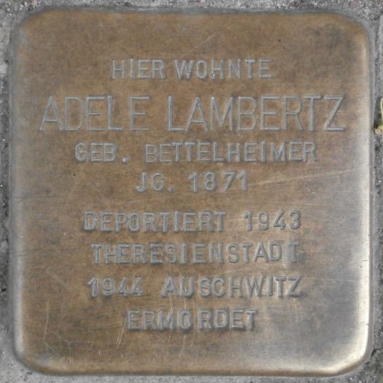 Stolperstein dedicated to Adele Lambertz