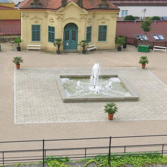 Large fountain in the South Gardens of Děčín castle