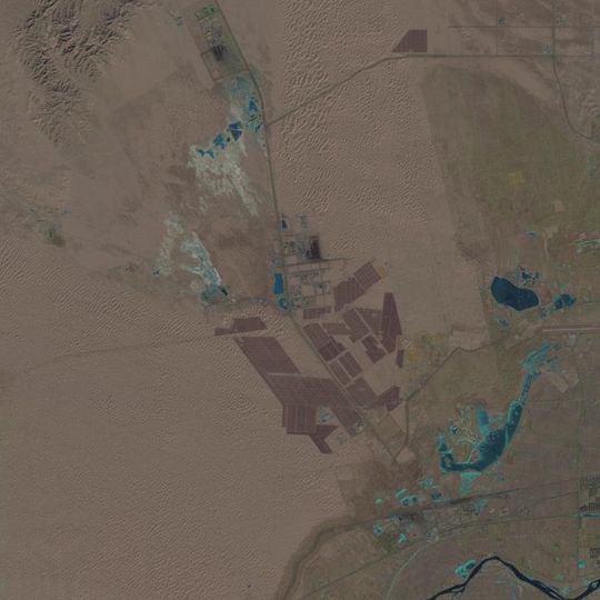 Solarkraftwerk in der Tengger-Wüste