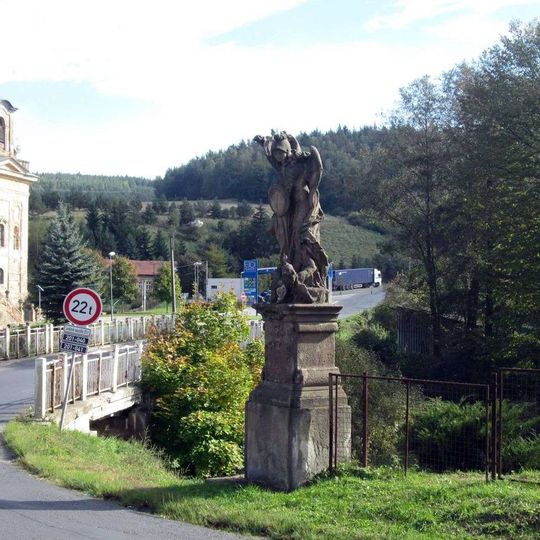 Socha archanděla Michaela v Manětíně