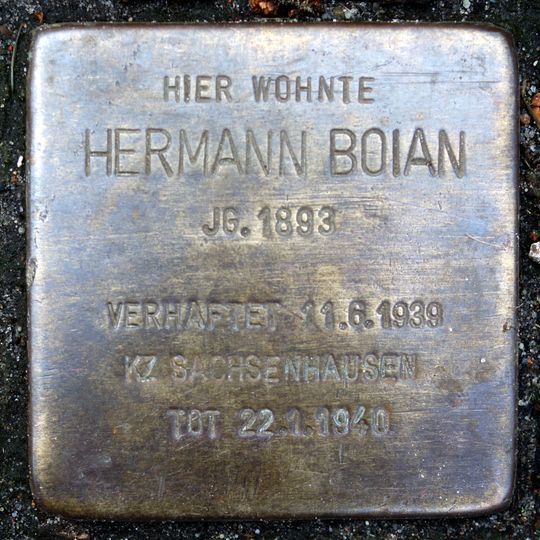 Stolperstein en memoria de Hermann Boian