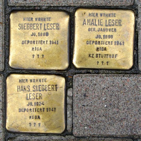 Stolperstein en memoria de Hans Siegbert Leser