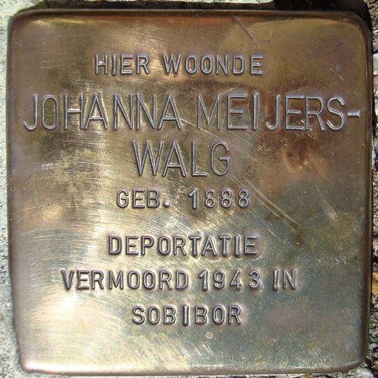 Stolperstein dedicated to Johanna Meijers-Walg