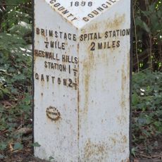 Milepost, E of Brimstage