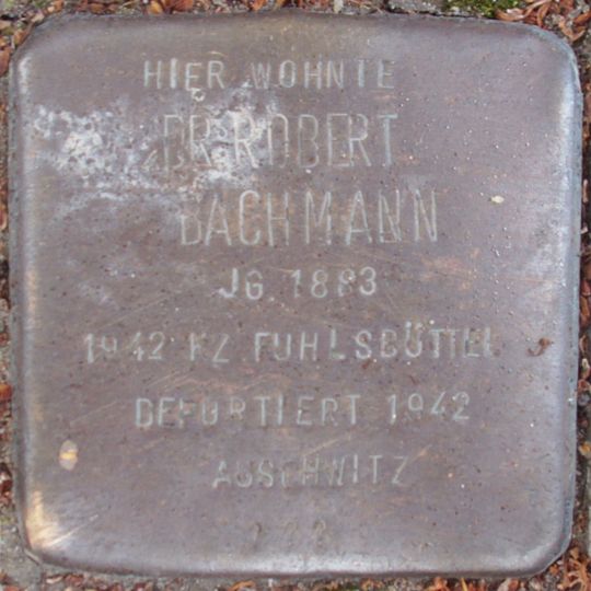 Stolperstein dedicated to Robert Bachmann