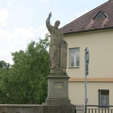 Statue of Saint Methodius on the stone bridge in Vamberk