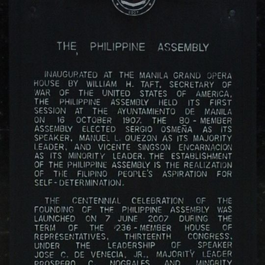 The Philippine Assembly historical marker