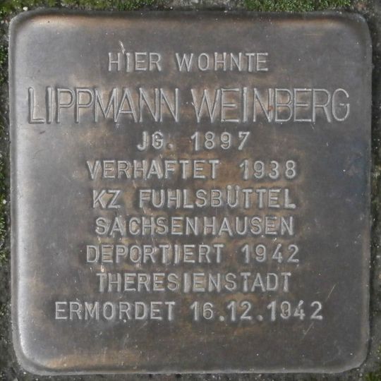 Stolperstein en memoria de Lippmann Weinberg