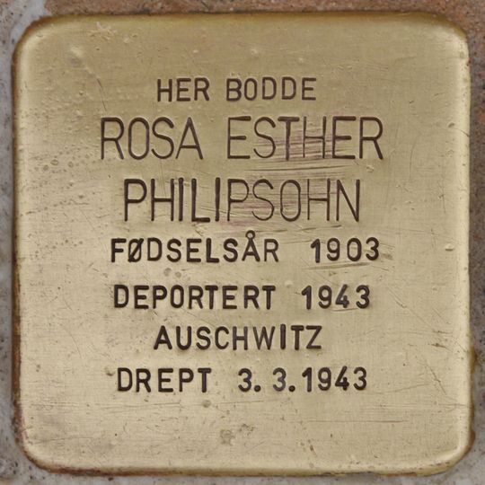 Stolperstein en memoria de Rosa Esther Philipsohn