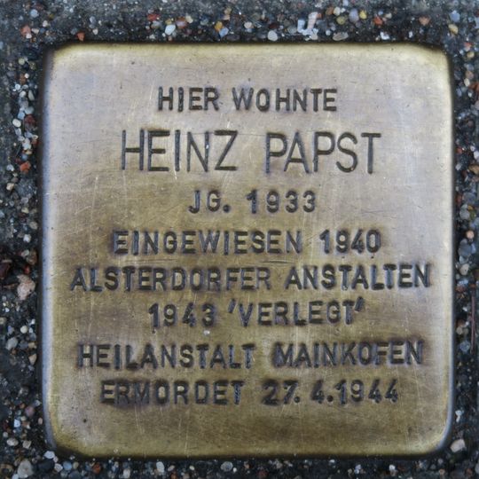 Stolperstein à la mémoire de Heinz Pabst