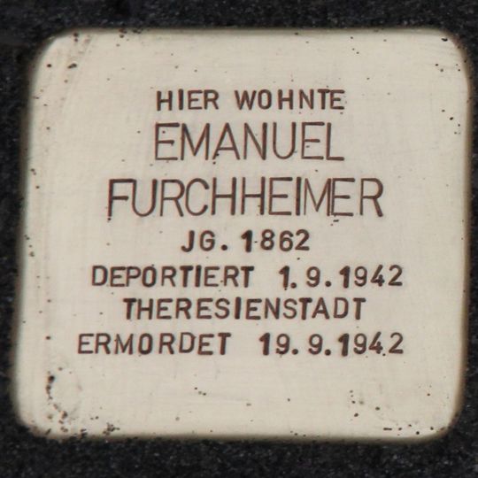 Stolperstein dedicated to Emanuel Furchheimer
