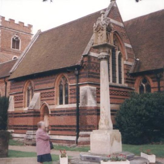 Chalfont St Peter War Memorial including the flanking memorial walls and radiating path network