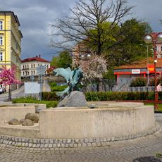 Fountain with graylings in Aš