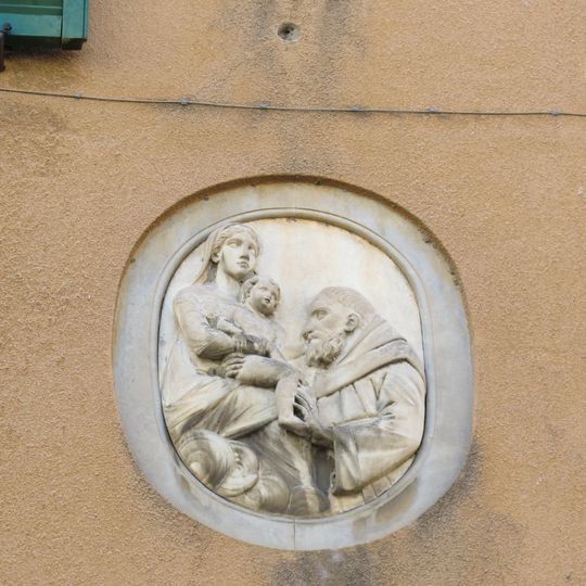 Madonna con bambino e santo