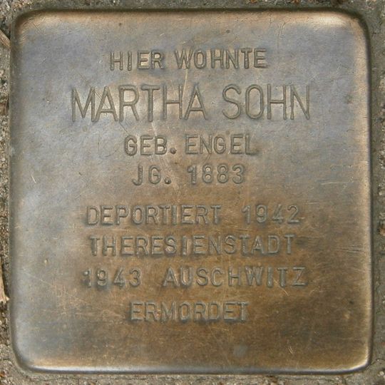 Stolperstein dedicated to Martha Sohn