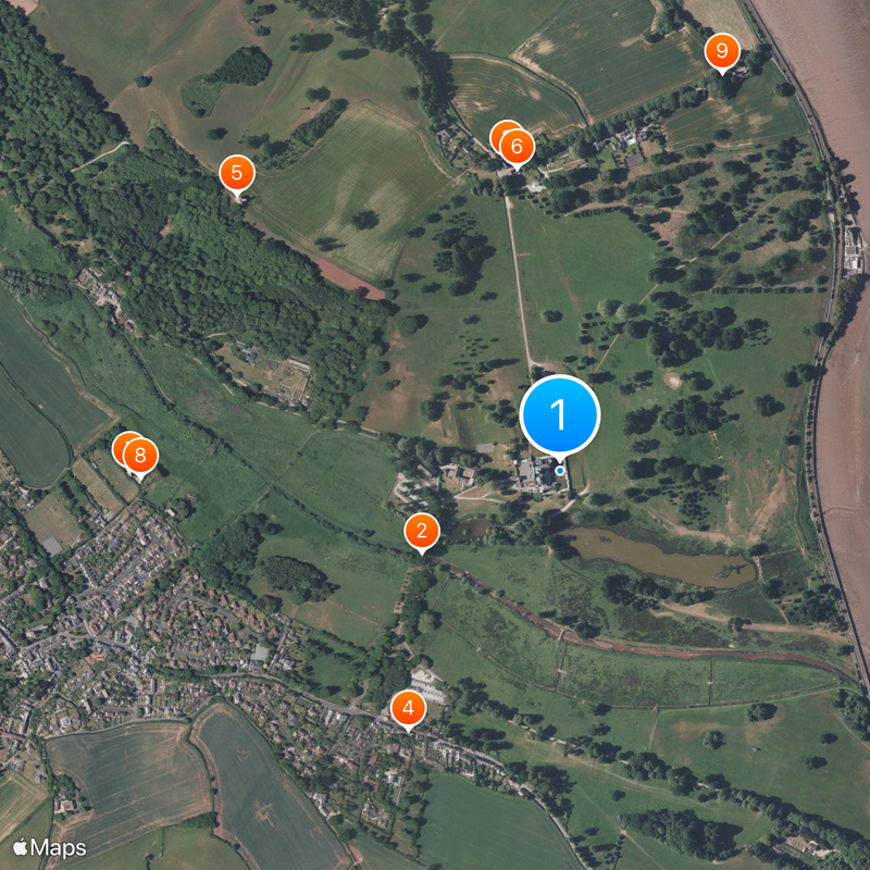 Powderham Castle Mapa