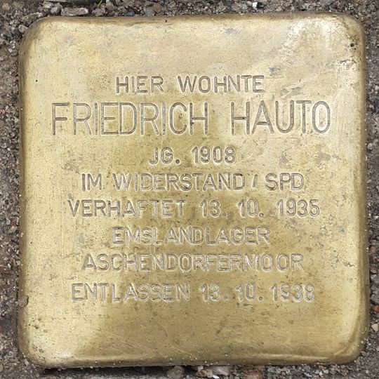 Stolperstein für Friedrich Hauto