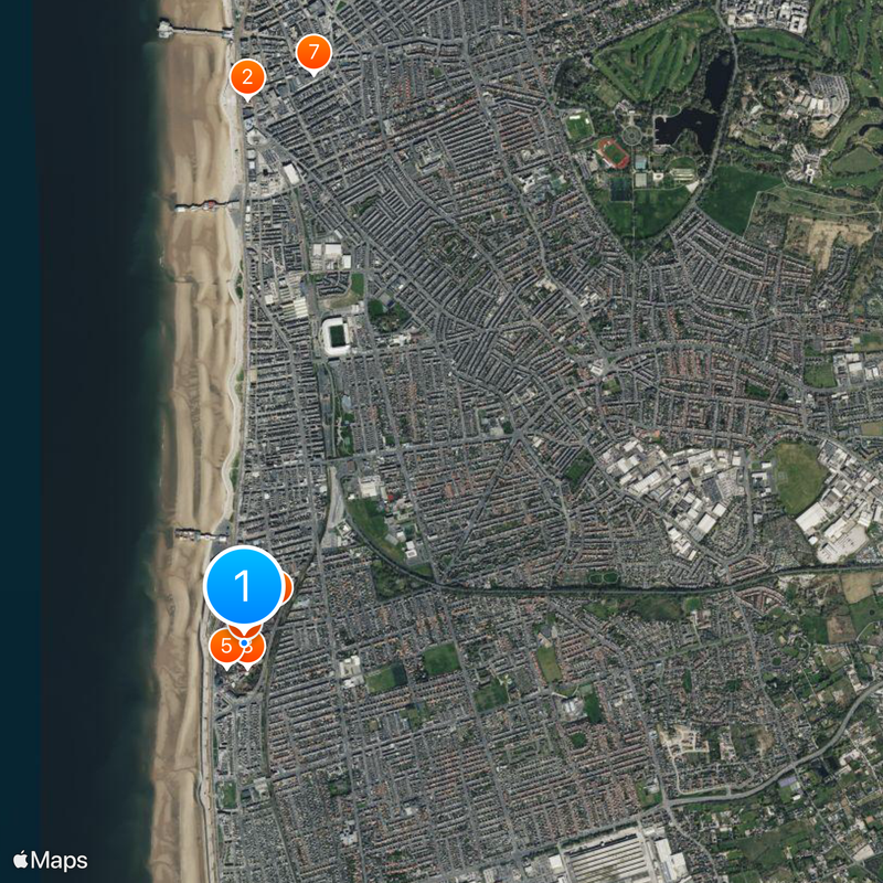 Pleasure Beach Blackpool Kaart