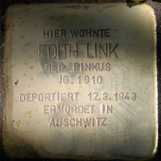 Stolperstein en memoria de Edith Link