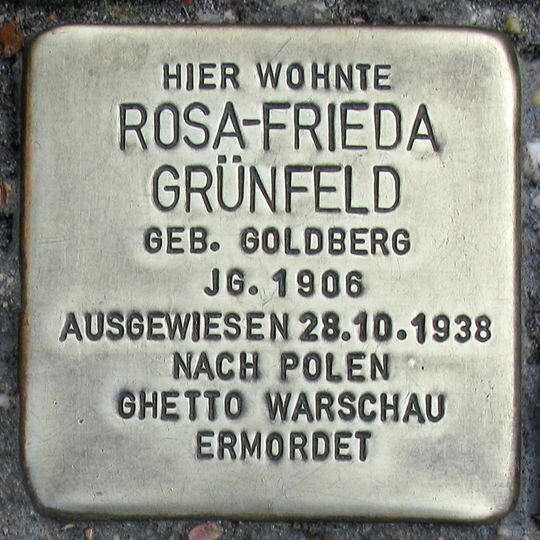 Stolperstein en memoria de Rosa-Frieda Grünfeld