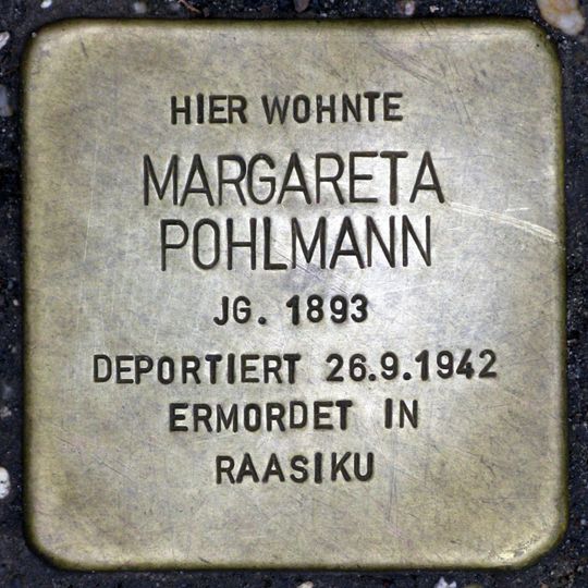 Stolperstein en memoria de Margareta Pohlmann