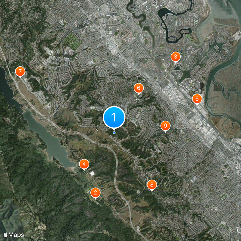 Area code 650 Map