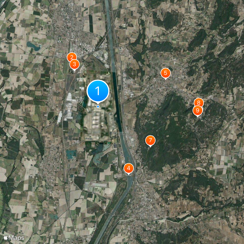 Tricastin nuclear site Map