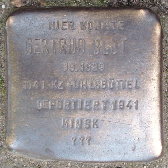 Stolperstein dedicated to Gertrud Blut