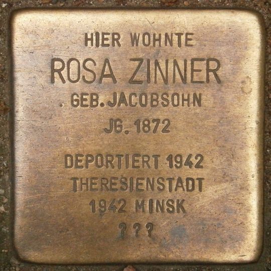 Stolperstein dedicated to Rosa Zinner