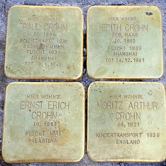 Stolperstein en memoria de Moritz Crohn