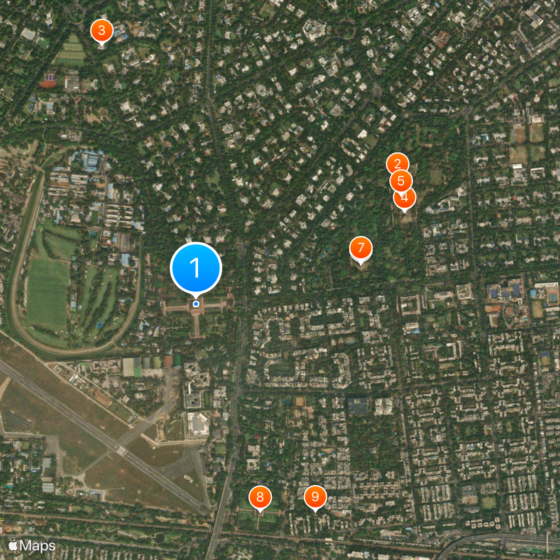 Mausolée de Safdar Jung Carte