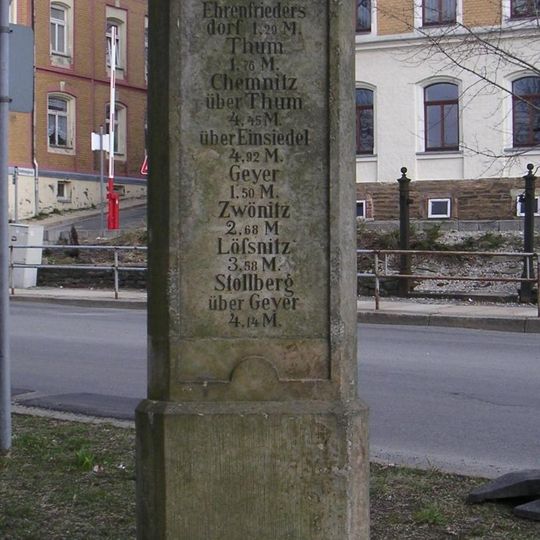 Kgl.-sächs. Postmeilenstein Geyersdorfer Straße Annaberg-Buchholz