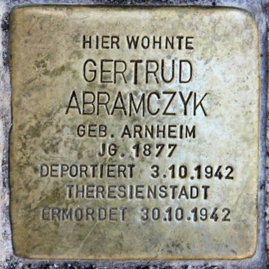 Stolperstein dedicated to Gertrud Abramczyk