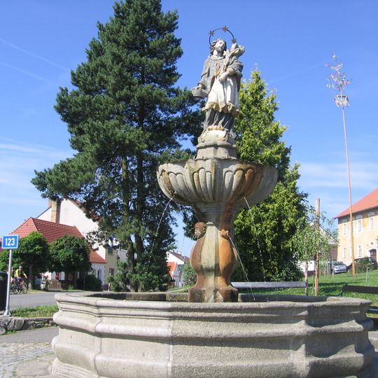 Fountain with statue of John of Nepomuk in Jistebnice
