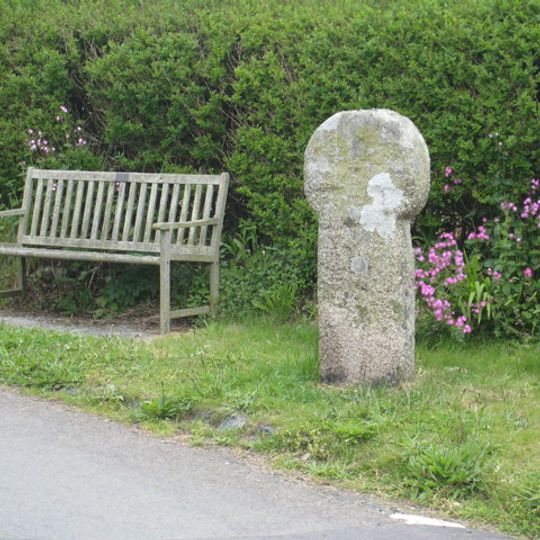 Medieval wayside cross at Tregaminion
