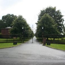 Gate piers and railings at Clutton Lodge