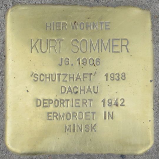 Stolperstein en memoria de Kurt Sommer