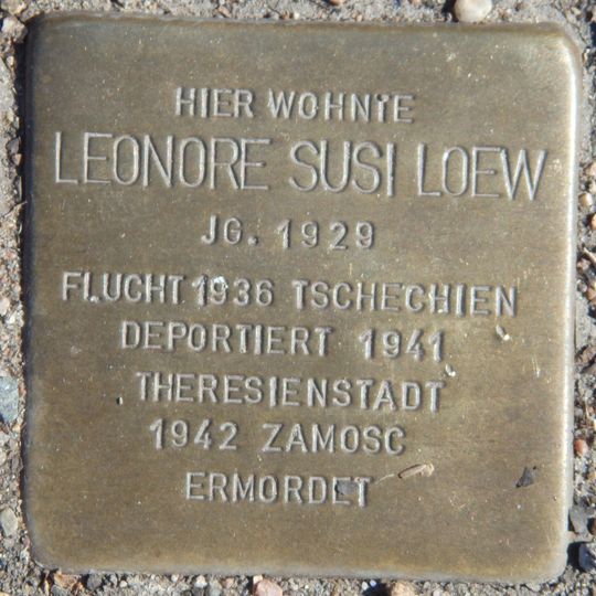 Stolperstein dedicated to Leonore Susi Loew