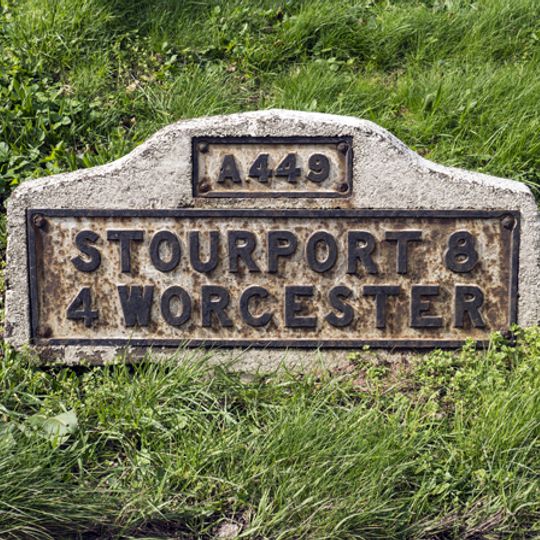 Milestone, Hawford Wood, N-bound carriageway at SO8444661092