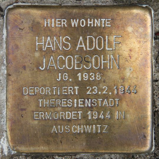Stolperstein dedicated to Hans-Adolf Jacobsohn