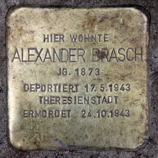 Stolperstein dedicated to Alexander Brasch